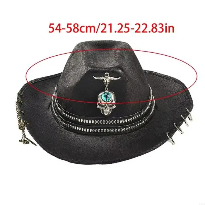 Chapeau seau élégant avec embellissement chaîne gothique