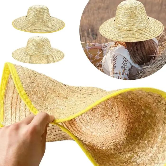 Chapeau de paille décontracté à large bord réglable protection solaire pour femmes et hommes printemps été extérieur occasions spéciales