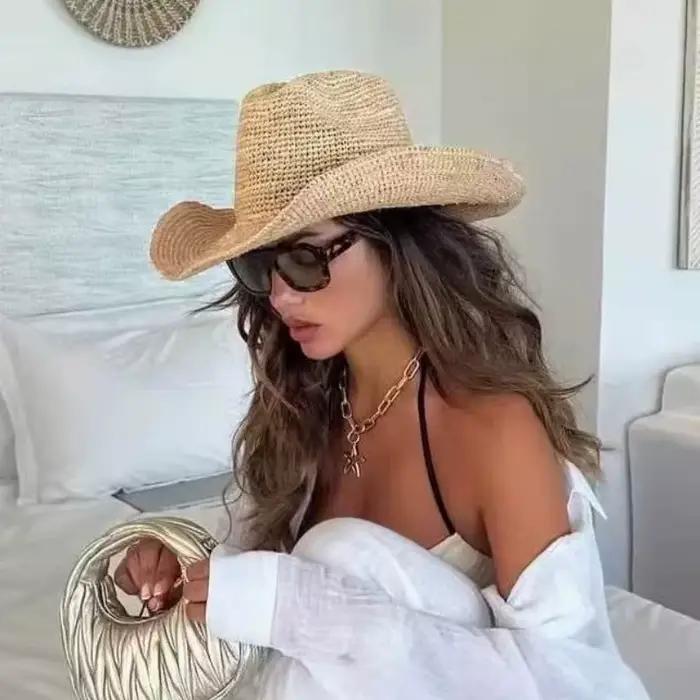 Chapeaux de soleil en raphia 100% naturel pour femmes