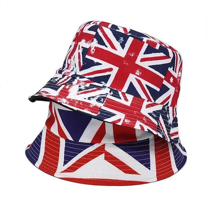 Bocca – chapeau seau Double face imprimé drapeau britannique
