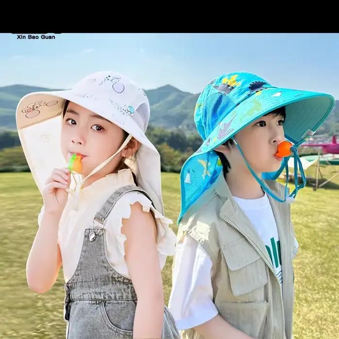 Filles garçons casquette enfant 3-12 ans chapeaux de soleil enfants seau casquettes en plein air plage randonnée