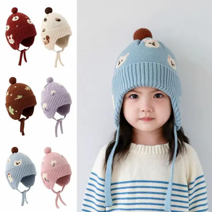 Chapeau de pêcheur en polyester pour enfants avec doublure polaire, coupe-vent, protection des oreilles, ajustement facile, style sportif pour garçons et filles 4-6 ans