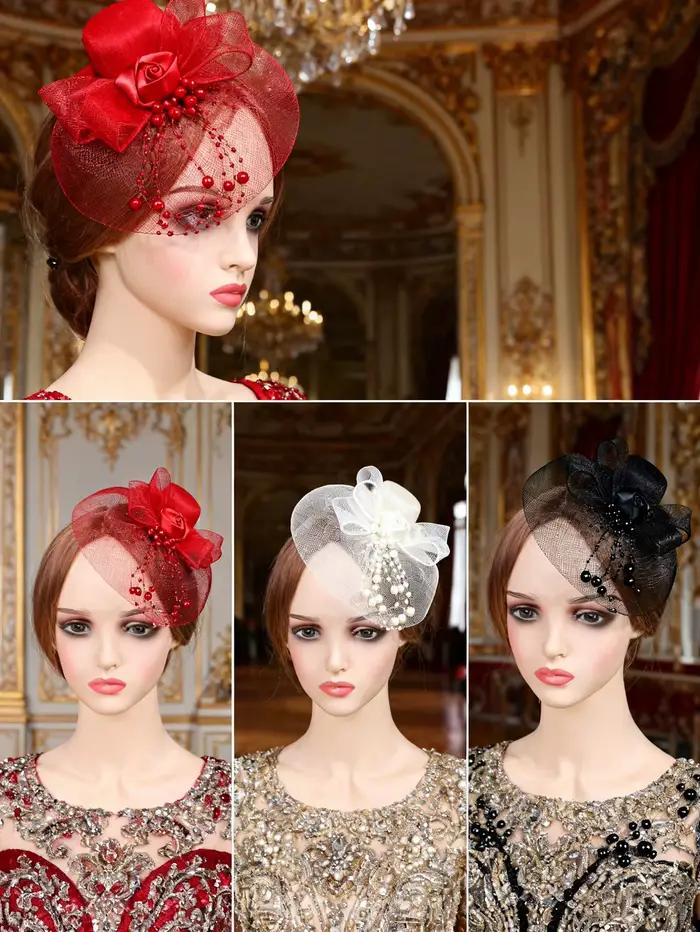 Chapeau haut-de-forme en maille Vintage pour femmes