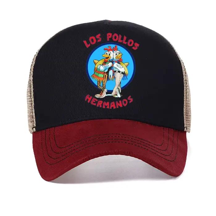 Casquette de baseball Los Pollos Hermanos pour hommes et femmes, chapeau à visière Chicken Brother, chapeaux de camionneur en maille pour l'été, casquette Snapback