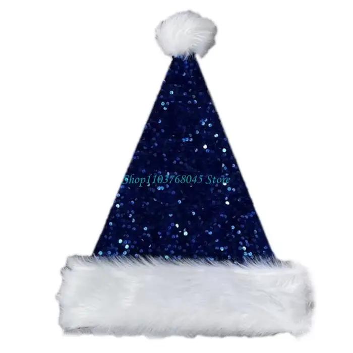R53F chapeau père noël avec paillettes incrustées