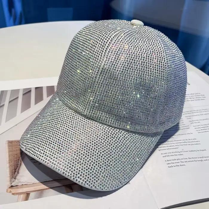 Casquettes de baseball de luxe entièrement ornées de strass pour femmes et hommes