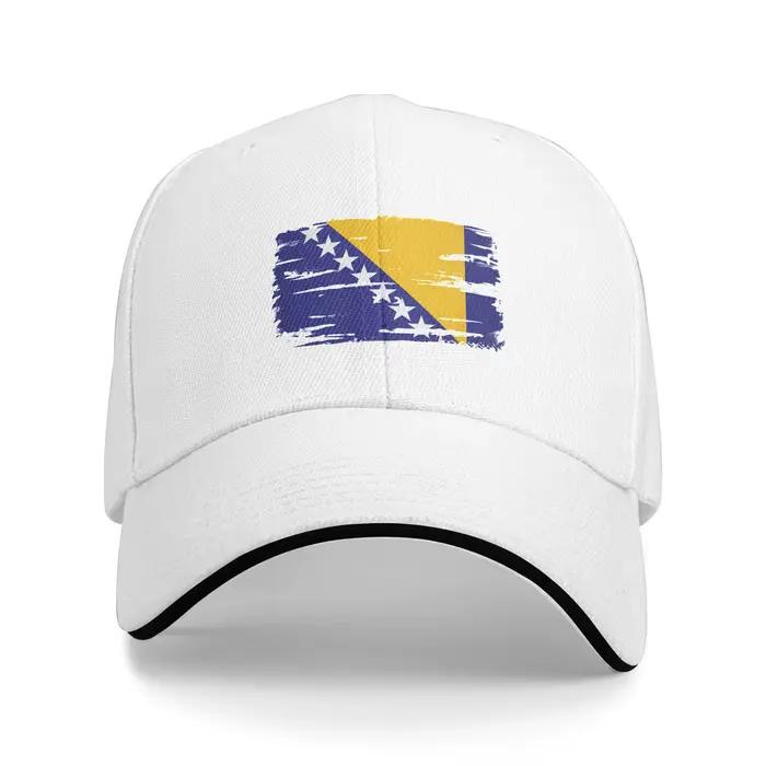 Casquette de baseball décontractée avec symbole du drapeau de la Bosnie