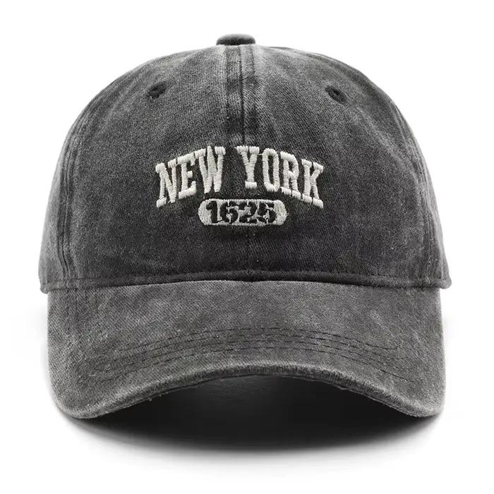 Rétro NEW YORK broderie Snapback chapeau pour hommes femmes Vintage lavé casquettes de Baseball printemps automne loisirs réglable capote chapeaux