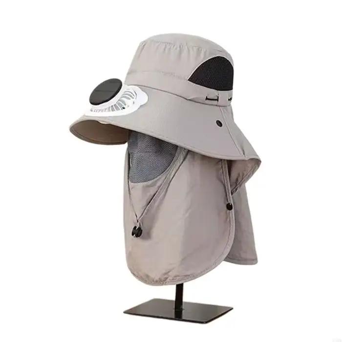 Chapeau refroidissement à énergie avec ventilateur intégré larges bords pour couvre-chef 6