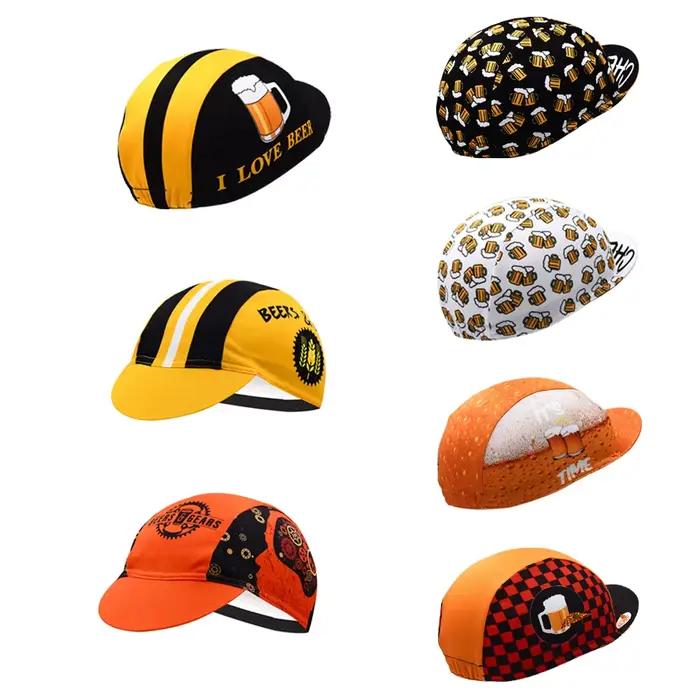 Casquette de cyclisme classique pour hommes polyester imprimée rétro multicolore pour randonnées VTT et courses de route