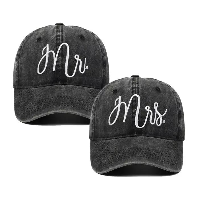 Chapeau brodé pour couples casquette de baseball en coton personnalisable pour pères et mères occasions spéciales voyage style unique durable