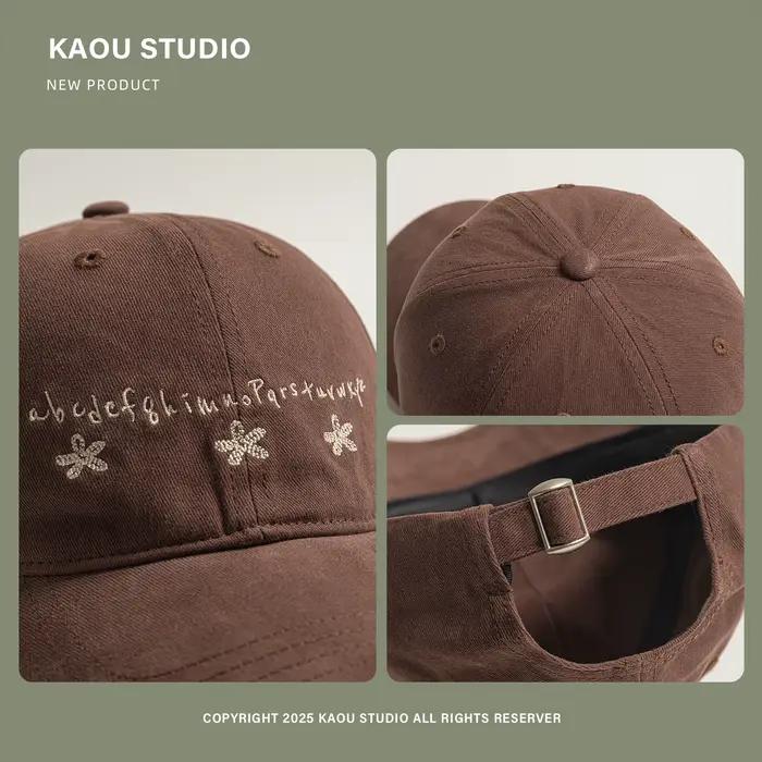 Casquette de Baseball brodée de fleurs coréennes pour femmes