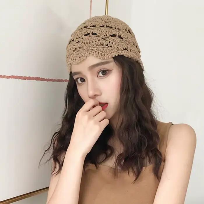 Chapeau Jacquard en dentelle ajourée pour femmes