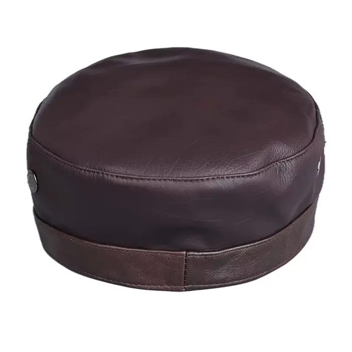 Casquette de baseball en cuir de vachette élégante style militaire vintage pour hommes et femmes occasions décontractées printemps et automne