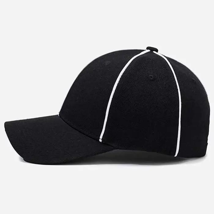Casquette d'arbitre professionnelle réglable noire/blanche avec bordure contrastante – Chapeau de sport polyvalent anti-UV