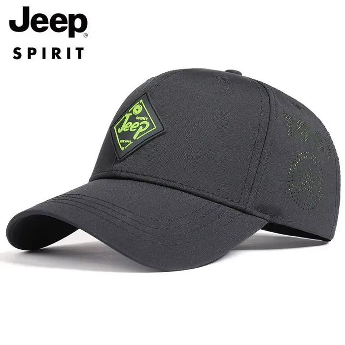 Casquette de baseball authentique JEEP unisexe à visière large avec dessus rigide réglable