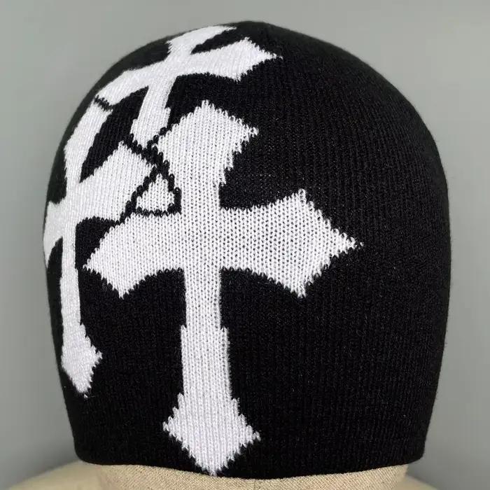 Nouveau Millennium Cross Hacquard tricoté chapeau automne hiver garder au chaud populaire Hip Hop Beanie rue mode extérieur casquette froide