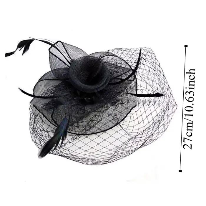 Chapeau fascinateur en maille de plumes Vintage