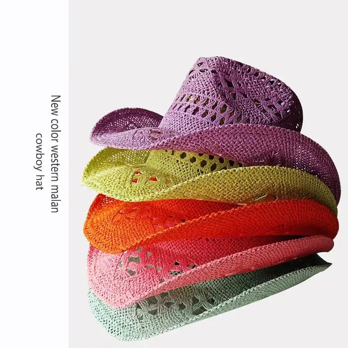 Melesh Western Chapeau de cowboy violet clair pour femme