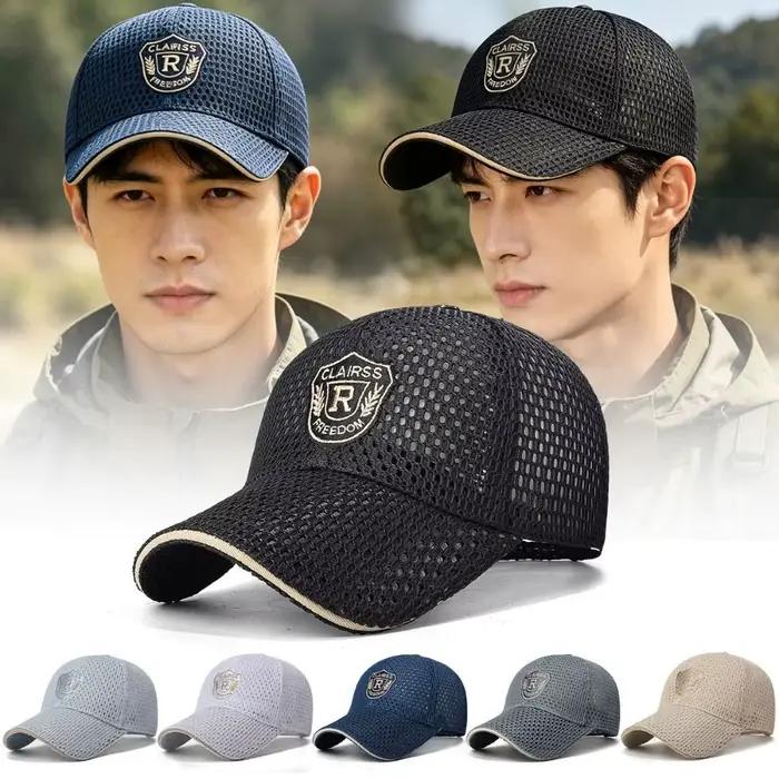 Casquette de baseball multicolore en maille respirante avec motif brodé