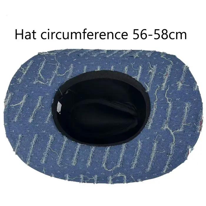 Chapeau de cow-girl vintage en denim vieilli pour femmes et hommes