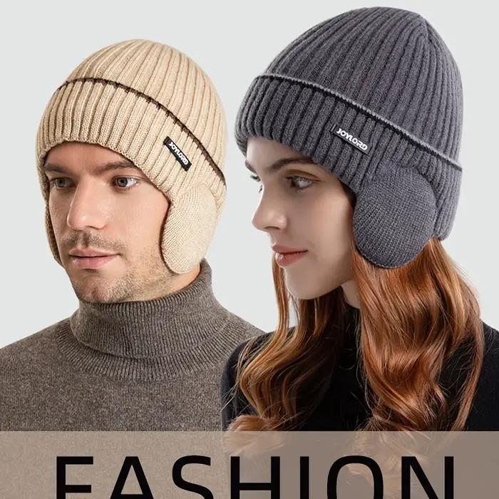 Bonnet en tricot épais en polaire pour homme et femme