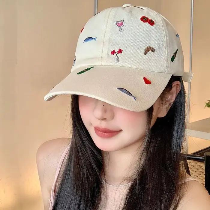 Casquette de baseball brodée Kawaii pour femme