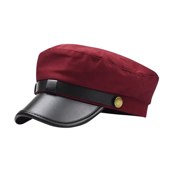 Casquettes de cyclisme unisexes en cuir PU