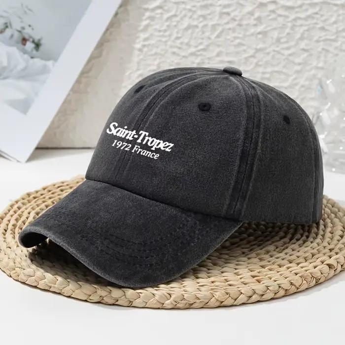 Casquette de baseball unisexe Saint-Tropez blanche à imprimé lettres
