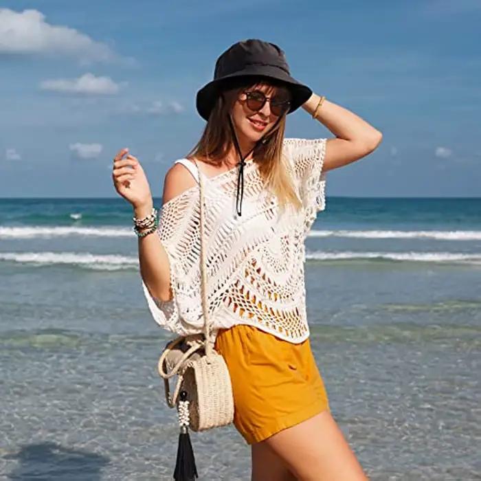 Chapeau de Pluie Imperméable DLBVUL Chapeau de Seau à Large Bord pour Activités Extérieures Plage Pêche Safari Protection UV Haute Qualité Polyester Bleu Royal Blanc Vert Armée Noir