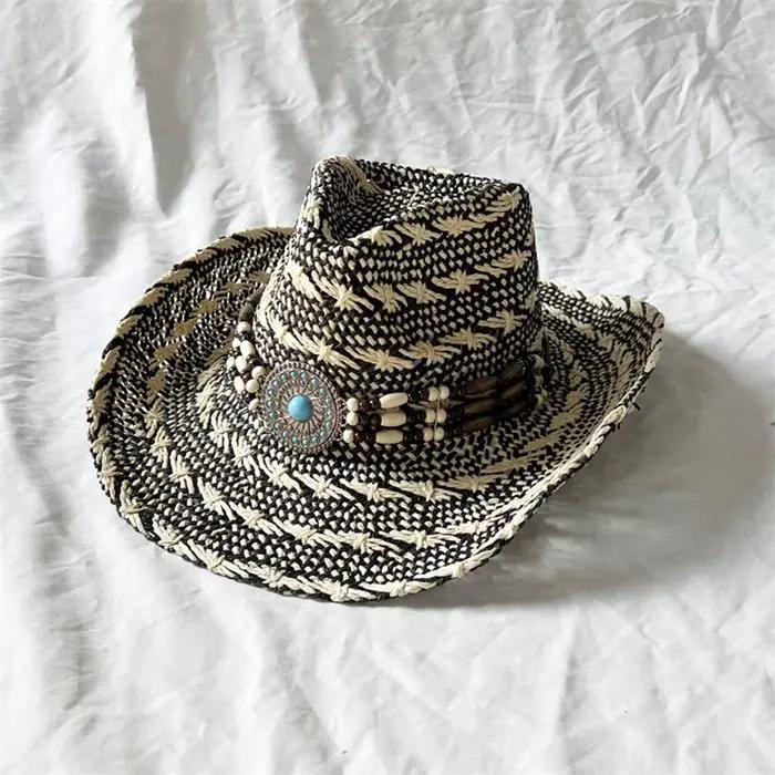 Chapeau de Cowgirl occidental de Style ethnique pour hommes et femmes