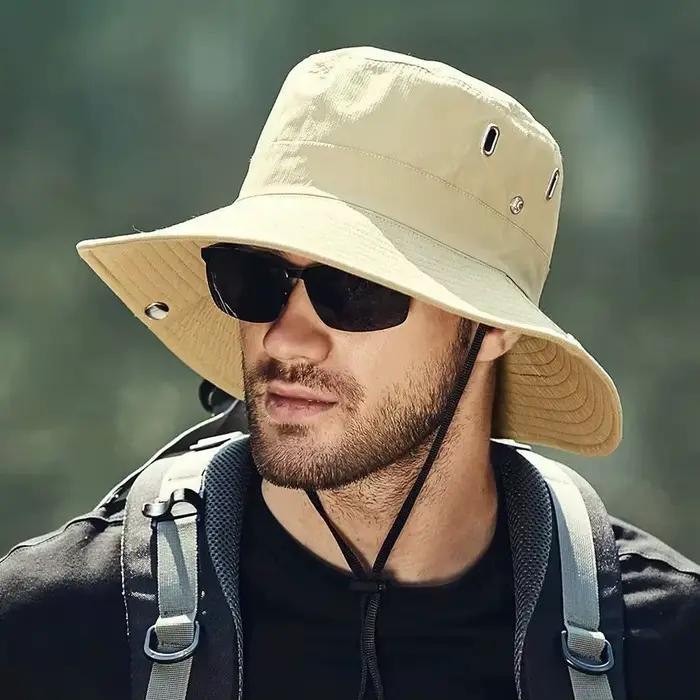 Chapeau de soleil à large bord pour homme GOT-TOG imperméable anti-UV polyester couleur multiple activités de plein air été randonnée escalade pêche occasions spéciales