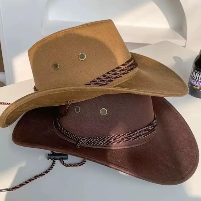 Chapeau de cowboy occidental vintage décontracté protection solaire polyester pour hommes et femmes occasions extérieures spéciales