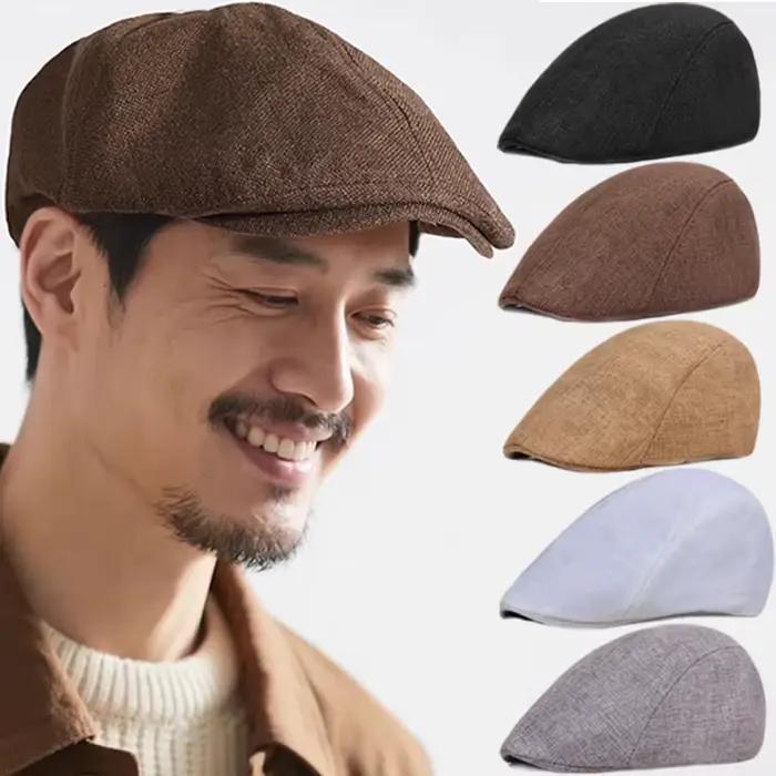 Béret classique anglais pour homme en coton doux et confortable, idéal pour printemps et automne, occasions extérieures et tenues casual chic