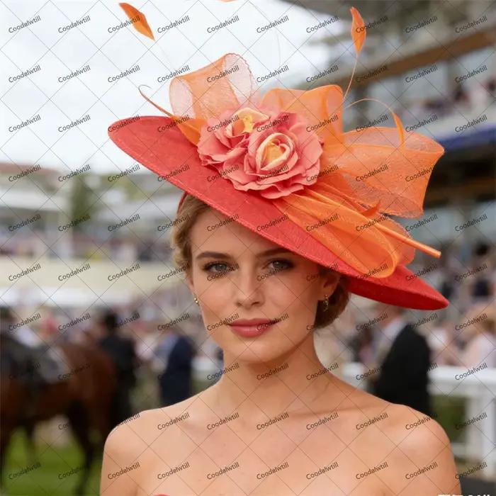 Grand chapeau fascinateur marron pour femmes