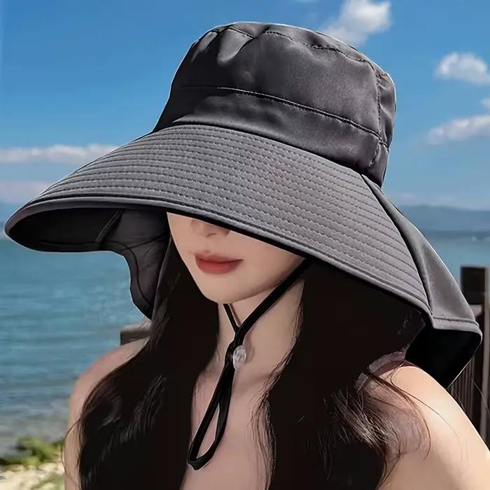 Nouveau chapeau queue de cheval d'été avec pare-soleil à grand bord
