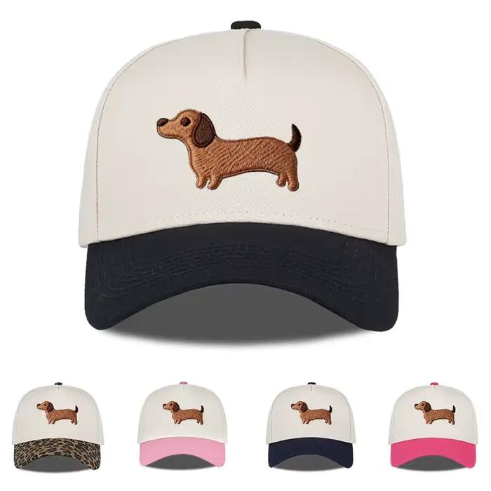 Casquette de baseball brodée avec un adorable motif de teckel