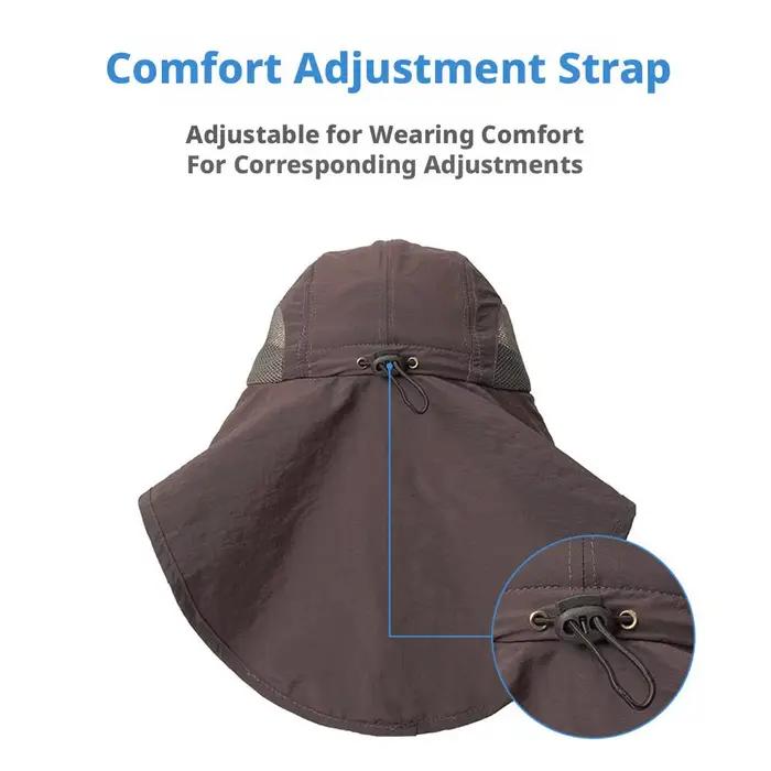 Chapeau de protection UV à large bord avec protège-nuque pour hommes et femmes