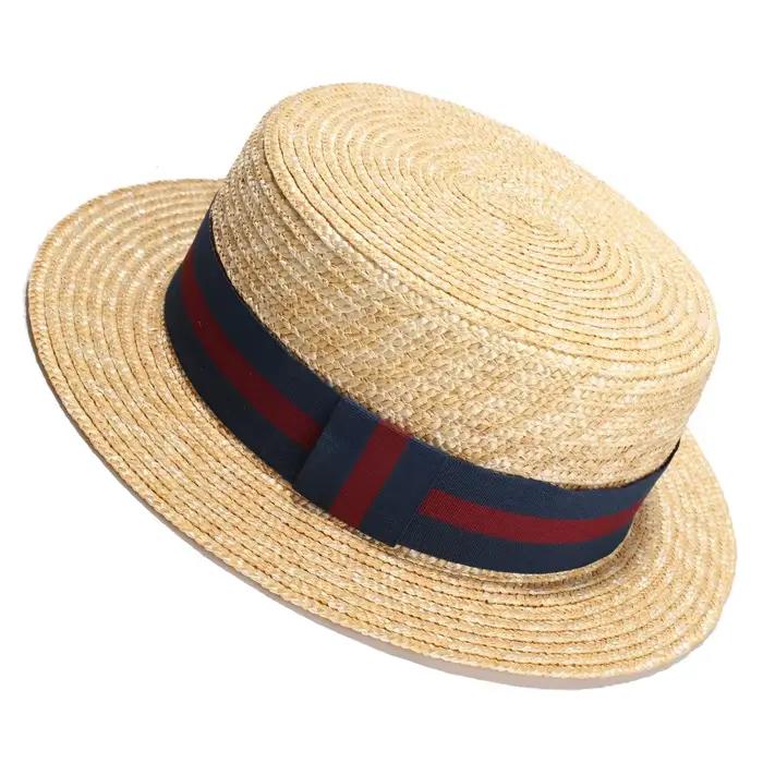 Chapeau de plaisancier en paille de blé de qualité supérieure pour femmes