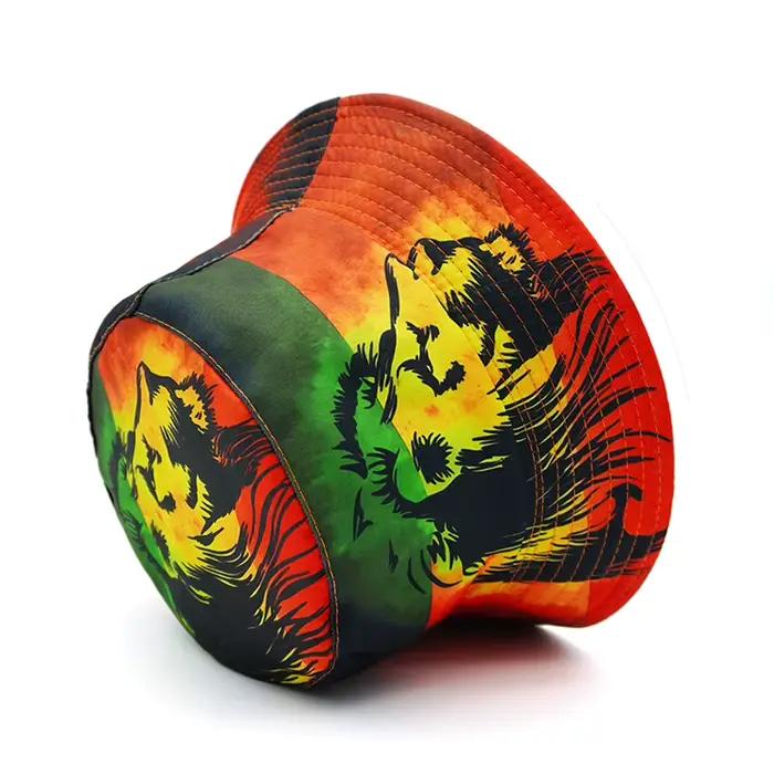 Bocca Rasta Lion seau chapeau un amour impression motif pêcheur chapeaux localisation conception Double côtés Panama casquette extérieur crème solaire
