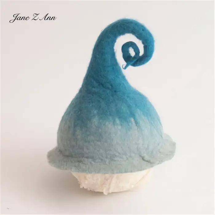 Chapeau Elfe en Feutre de Laine Fait à la Main