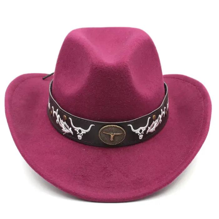 Chapeau de cowboy classique Mistdawn unisexe, polyester et coton, large bord, tête de taureau brodée, multifonctionnel pour homme et femme, occasions spéciales et quotidienne