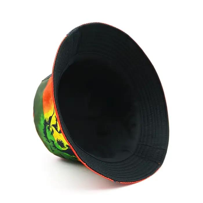 Bocca Rasta Lion seau chapeau un amour impression motif pêcheur chapeaux localisation conception Double côtés Panama casquette extérieur crème solaire