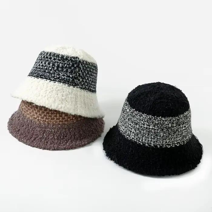 Chapeau de seau sport pour femme hiver décontracté avec rembourrage pour cou et protection coupe-vent Polyester Blanc Rouge Vert Armée Noir Vert