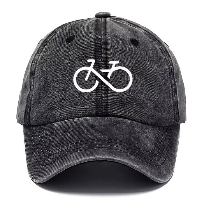 Casquette de baseball imprimée vélo vintage au design géométrique blanc pour la course