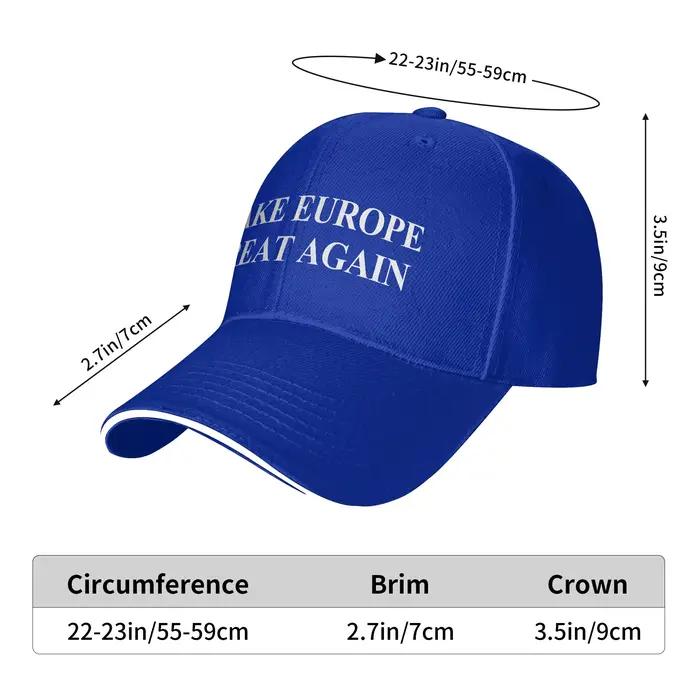 Casquette de baseball unisexe Make Europe Great Again style rétro protection solaire réglable pour homme et femme occaions décontractées