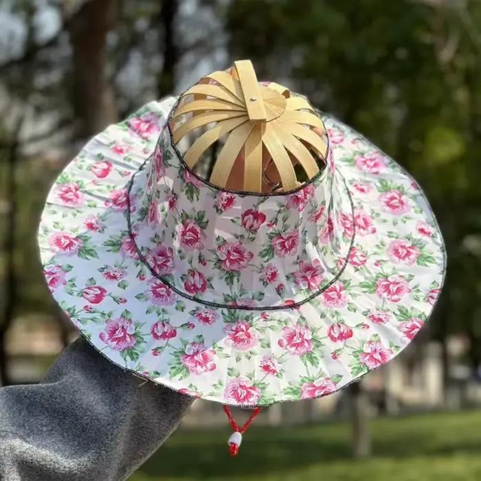 1 chapeau pliable - Peut servir de ventilateur - Parfait pour les voyages - Léger et facile à transporter - Idéal pour l'été