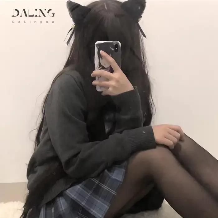 Femmes volants Sexy dentelle bandeau en peluche oreilles de chat ruban cloche Lolita Anime Cosplay cerceau de cheveux