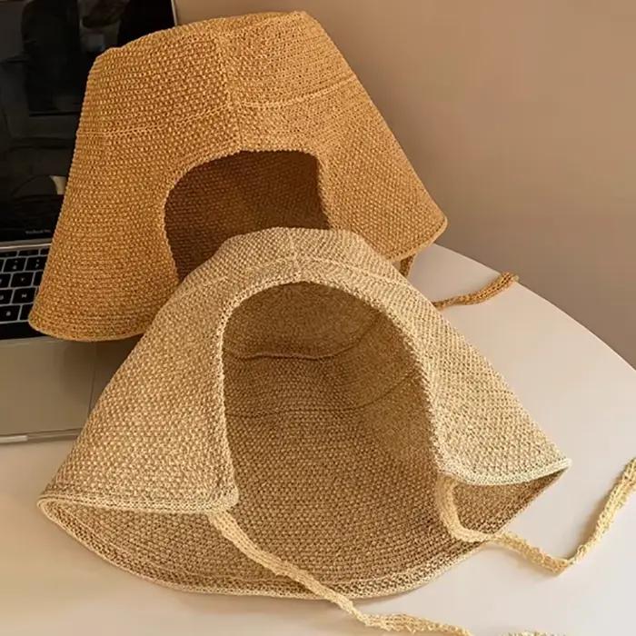 Chapeaux de soleil en paille de lin pour femmes