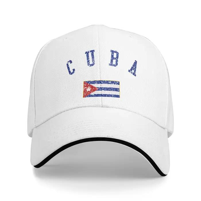 Casquette de baseball vintage décontractée avec drapeau du patrimoine cubain polyester respirante unisexe pour hommes et femmes occasions extérieures gym été